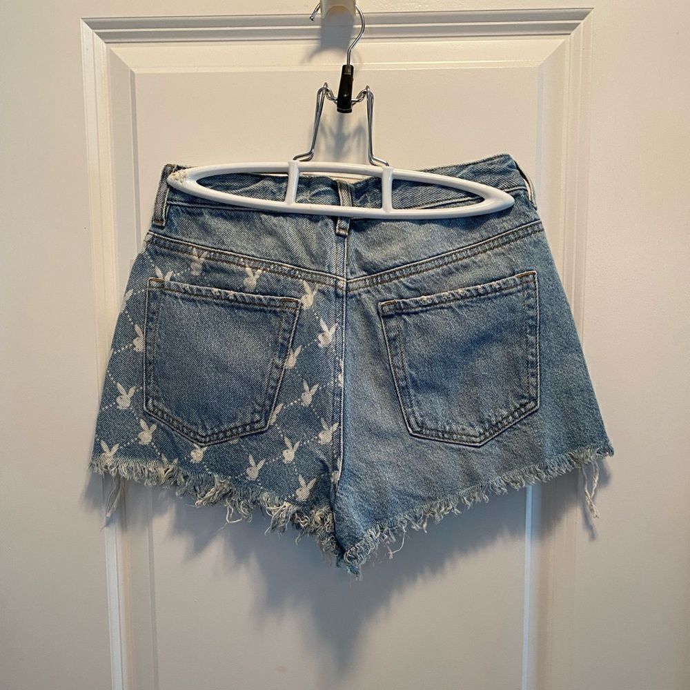 Pacsun Playboy Half Bunny High Waisted Denim Festival Shorts - Picture 5 of 5